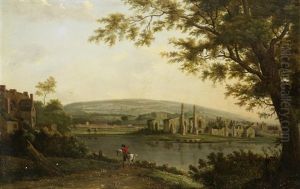 A View Of Neath Abbey With Gnoll's Castle Beyond by Hendrik Frans de Cort