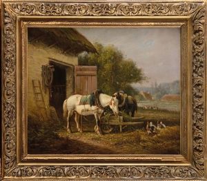 Chevaux A La Ferme by Antonio Cortes Cordero