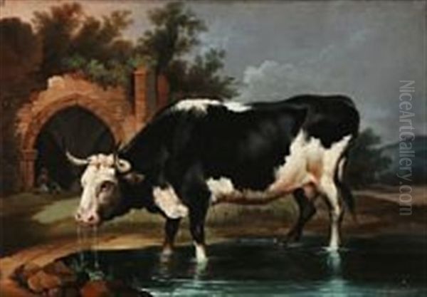A Bull At A Lake - view 1