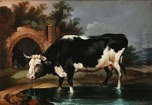 A Bull At A Lake by Antonio Cortes Cordero