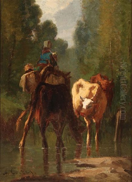 Watering Livestock (pair) - view 1