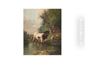 Paisaje Con Vacas by Antonio Cortes Cordero