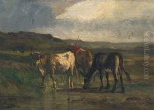 Vaches Dans Un Pre by Antonio Cortes Cordero