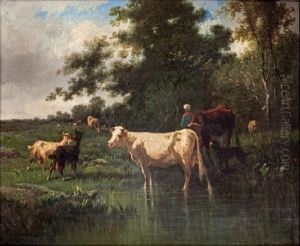 Paisaje Con Vacas by Antonio Cortes Cordero