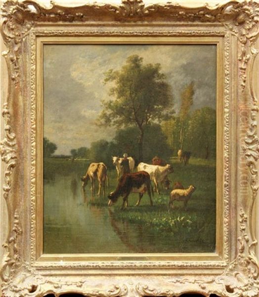 Landscape With Cows Watering - view 1