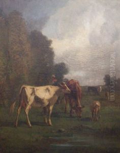 Bergere Et Son Troupeau by Antonio Cortes Cordero