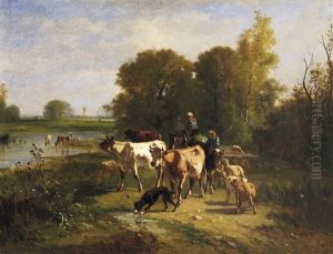 Abendlicher Viehtrieb