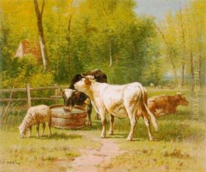 Weidelandschaft Mit Vieh by Antonio Cortes Cordero