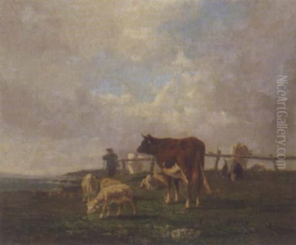 Hirte Mit Herde Auf Der Weide - view 1