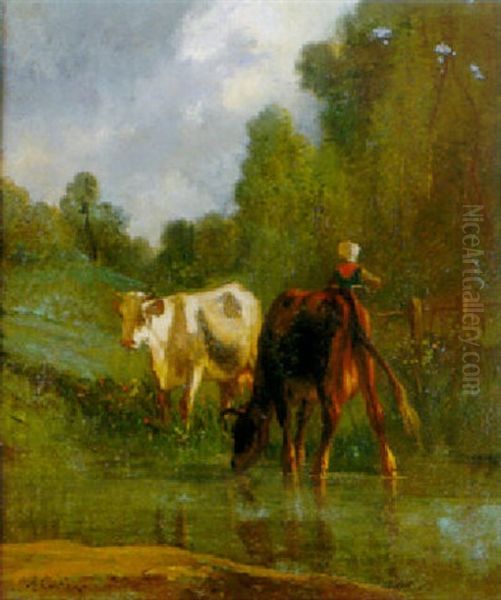 Les Vaches A La Mare - view 1