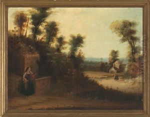 Vistas Con Majo Y Maja (pair) by Andres Cortes y Aguilar