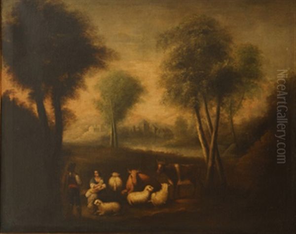 Paisaje Con Pastores Y Ovejas - view 1