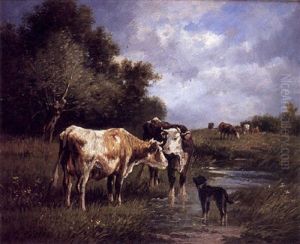 Vacas En El Campo by Andres Cortes y Aguilar
