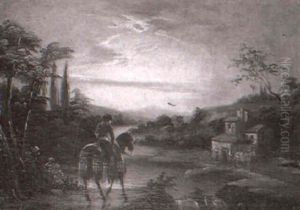 Paisaje Con Figura by Andres Cortes y Aguilar