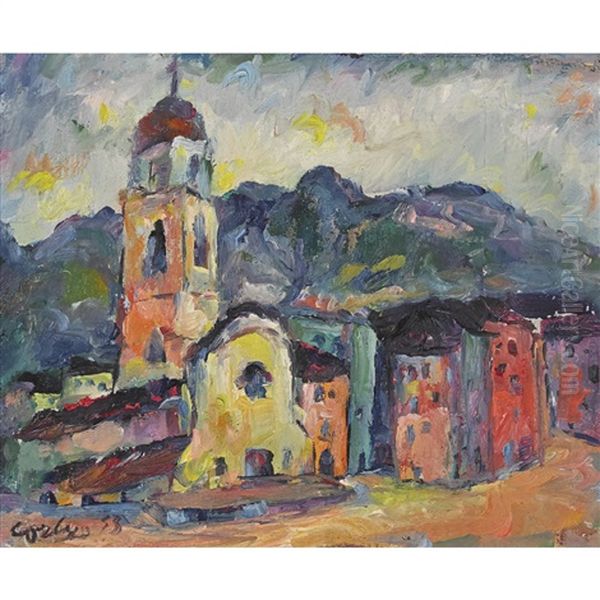 Tessiner Dorfpartie Mit Kirche - view 1