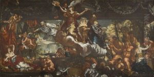 Modello For Frescos In Salon Barberini In Rome by Pietro da Cortona