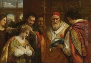 Saint Domitilla Receiving The Veil From Pope Clement I