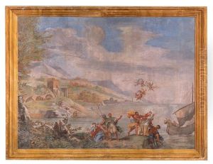 Landschaft Mit Figuren (+ Another, Smaller; Pair) by Pietro da Cortona