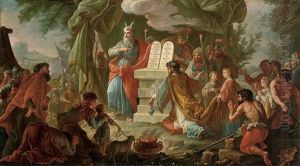 Moses On Sinai With The Tablets Of The Law Before The Israelites by Pietro da Cortona