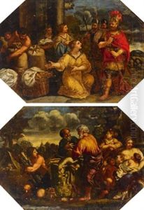 Antike Opferszene (+ Alttestamentarische Darstellung; Pair)