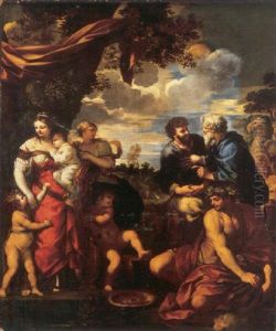 The Meeting Of Jacob And Laban by Pietro da Cortona