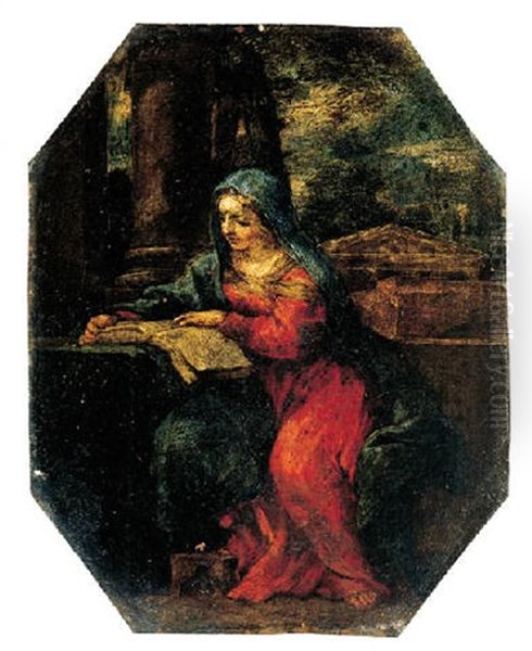 The Madonna Reading By A Column - view 1