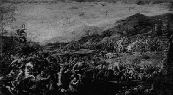 A Pitched Battle Around A Burning Altar - view 1