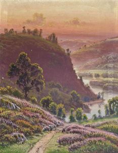 Rolling Hills At Sunset by Gaston Anglade