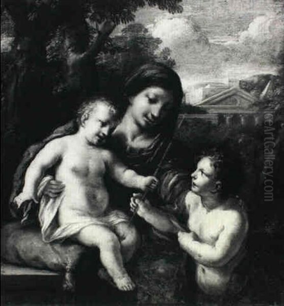 Madonna And Child With The Infant Saint John The Baptist In A Classical Landscape - view 1