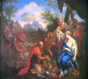 Rahel, Auf Den Verborgenen Gotzenbildern Ihres Vaters Sitzend by Pietro da Cortona