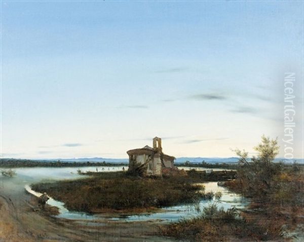 Abendliche Partie Mit Kapelle Im Moor - view 1