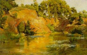 Summer Landscape With Rushing River by Charles Abel Corwin