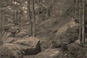 Sunlight Through The Trees by Charles Abel Corwin