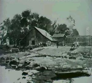 Milking Time, Beekmantown, N.y. by Charles Abel Corwin