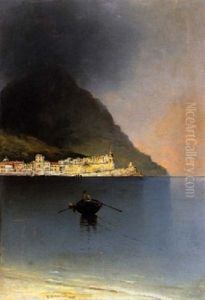 Pescatore Presso La Costiera Amalfitana by Giuseppe Cosenza