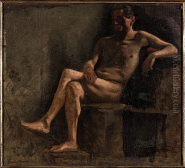 Studio Di Nudo Maschile And Figura Di Giovinetto (al Retro) by Demetrio Cosola