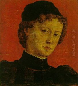 Portrait Of A Young Man Wearing A Black Striped Doublet And Cap