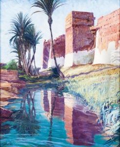 Vue Des Remparts De Marrakech by Adolphe Cossard