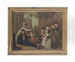The Affliction Of Providence Relieved By Attention: A Wounded Sailor Beside A Model Ship With Children Playing The Affliction Of Providence Relieved By Attention: A Wounded Sailor Beside A Model Ship With Children Playing