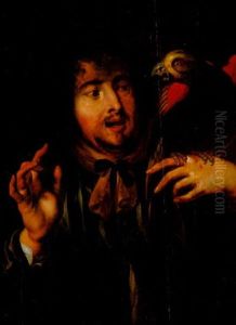 A Young Man Holding A Parrot On His Left Hand