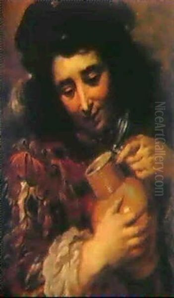 A Youth Holding A Beer Jug - view 1