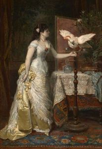Elegante A L'ara Blanc Dans Un Interieur