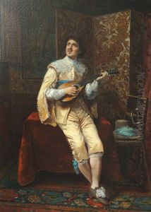 The Mandolin Player by Herman Maurice Cossmann