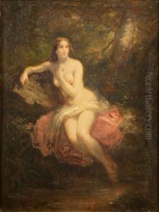 Jeune Femme Denudee Pres D'un Ruisseau by Herman Maurice Cossmann