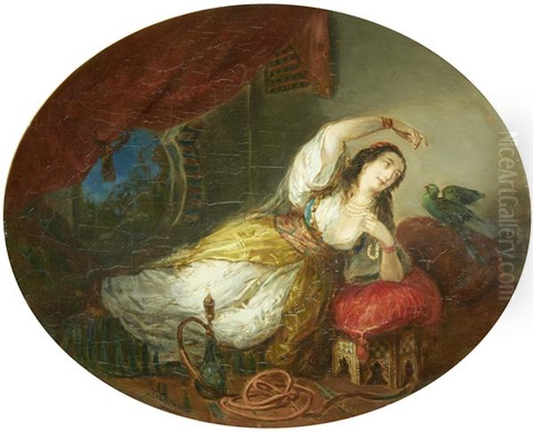 An Odalisque With A Parrot - view 1
