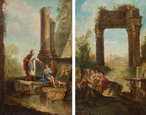Landscape With Ruins And Staffage (counterparts) Landscape With Ruins And Staffage (counterparts)