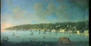 A Panoramic View Of Naples With Posillipo And The Castel Dell'ovo, Galleys And Other Shipping In The Foreground A Panoramic View Of Naples With Posillipo And The Castel Dell'ovo, Galleys And Other Shipping In The Foreground