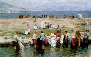 Wascherinnen Am Ufer by Emmanuel Costa