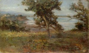 Contadino Con Gregge Sulla Costa Di Anzio by Giovanni Costa