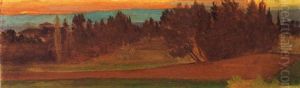 Paesaggio Con Villa Sullo Sfondo by Giovanni Costa